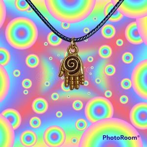 Hand charm necklace